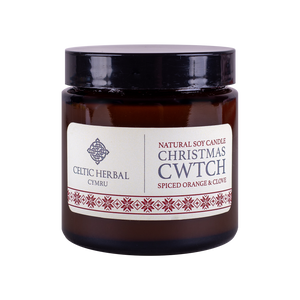 Christmas Cwtch Candle with Spiced Orange & Clove - Natural Soy Candle