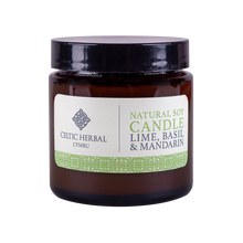 Load image into Gallery viewer, Natural Mandarin, Lime &amp; Basil Candle - Natural Soy Candle

