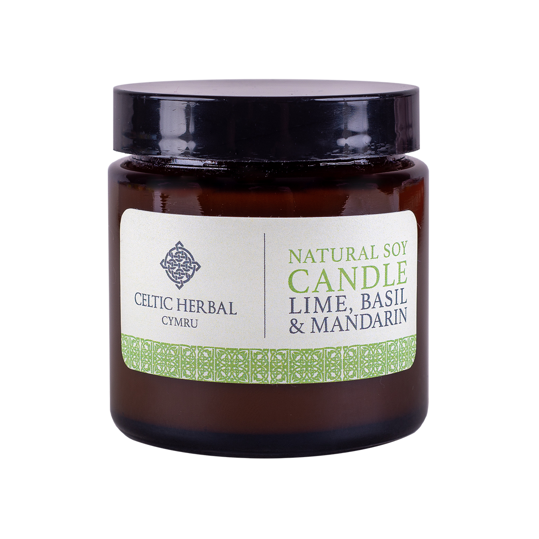 Natural Mandarin, Lime & Basil Candle - Natural Soy Candle