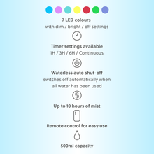 Load image into Gallery viewer, WellbeingMe - Electric Essential Oil Diffuser information
