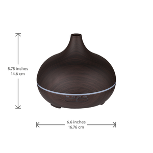 Electric Essential Oil Diffuser for aromatherapy at home - Dark Wood effect - UK Plug