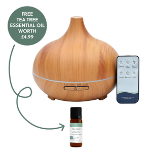 Electric Essential Oil Diffuser for aromatherapy at home - Light Wood effect - UK Plug