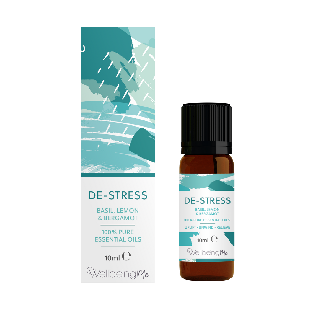 WellbeingMe - De-Stress - Basil, Lemon & Bergamot Essential Oil Blend 10ml